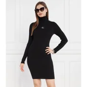 Sukienki - Calvin Klein Jeans Sukienka BADGE ROLL NECK - miniaturka - grafika 1