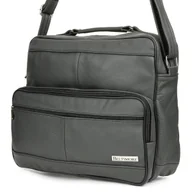 Torby męskie - Szara duża męska skórzana torba listonoszka Beltimore F70 szary, srebrny - miniaturka - grafika 1