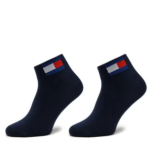 Zestaw 2 par wysokich skarpet unisex Tommy Jeans 701228223 Granatowy - Skarpetki męskie - miniaturka - grafika 1