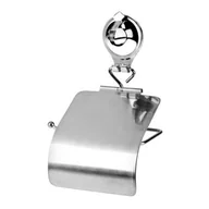 Stojaki i wieszaki na papier toaletowy - Uchwyt na papier toaletowy z klapką FORTE srebrny - miniaturka - grafika 1