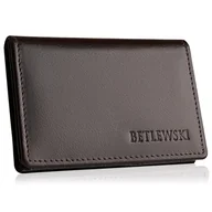 Etui na dokumenty i karty - Betlewski, Etui na karty, na zatrzask, brązowy - miniaturka - grafika 1