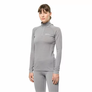 Bielizna sportowa damska - Damska koszulka wełniana ALPSPITZE WOOL L/S HZ W medium grey heather - grafika 1