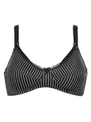 Biustonosze ciążowe - Naturana Biustonosz w kolorze czarno-białym do karmienia - miniaturka - grafika 1