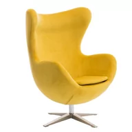 Fotele - D2.Design Fotel Jajo Velvet żółty 165262 - miniaturka - grafika 1