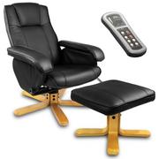 Fotele i krzesła biurowe - SOFOTEL Fotel wypoczynkowy z masażem + podnóżek SOFOTEL EG-201, czarny, 51x51x97 cm - miniaturka - grafika 1