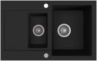 Zlewozmywaki - Zlewozmywak granitowy Kernau KGS H 6080 1,5B1D Deep Black - miniaturka - grafika 1
