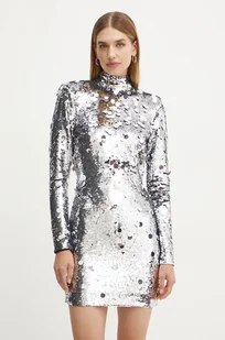 Silvian Heach sukienka DARI kolor srebrny mini dopasowana CVA24023VE - Sukienki - miniaturka - grafika 1