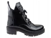 Botki damskie - CZARNE BOTKI TRZEWIKI NESSI 20748 SKÓRA LAKIER - miniaturka - grafika 1