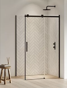 New Trendy EXK-3967 KABINA SOFTI BLACK KWADRATOWA 100x100x200 CZYSTE 8mm ACTIVE SHIELD - Kabiny prysznicowe - miniaturka - grafika 1