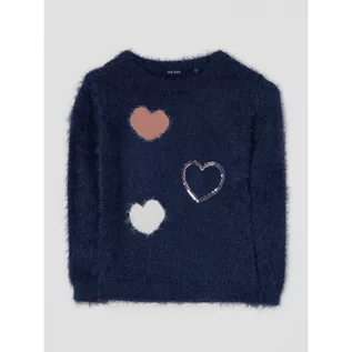 Swetry dla dziewczynek - Sweter z sercami - Blue Seven - grafika 1