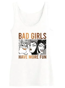 Disney "Bad Girls Have More Fun" WODVILNTK030 Damski tank top, biały, rozmiar XXL, biały, XXL - Koszulki i topy damskie - miniaturka - grafika 1
