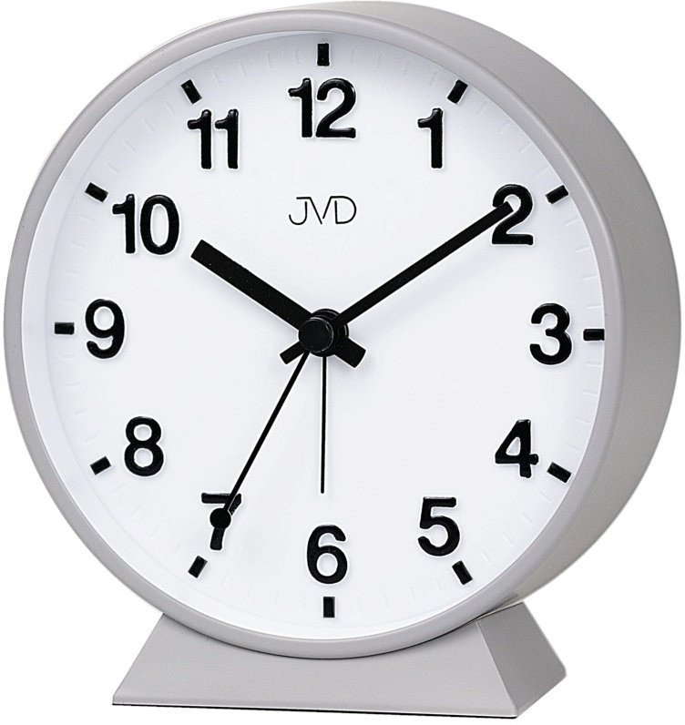 Budzik JVD SRP1006.1 11 cm płynący sekundnik podświetlenie .