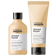 Zestawy kosmetyków damskich - Odbudowujący zestaw do włosów zniszczonych | szampon 300ml, odżywka 200ml L'Oréal Absolut Repair Gold - miniaturka - grafika 1