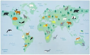 Associated Weavers Verdens Kortet Deluxe gulvtæppe til børn 120 x 195 cm - Maty edukacyjne - miniaturka - grafika 1