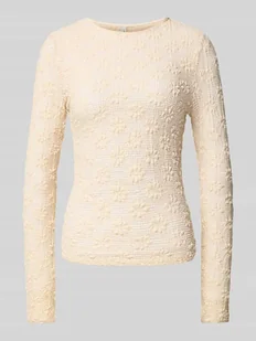 Bluzka z długim rękawem o kroju slim fit z mieszanki bawełny model ‘LOLA’ - Bluzki damskie - miniaturka - grafika 1