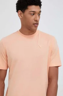 Koszulki męskie - Guess t-shirt męski kolor pomarańczowy gładki - grafika 1