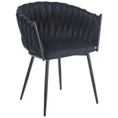 Krzesła - Krzesło DC-7077 welur czarny czarne nogi - miniaturka - grafika 1