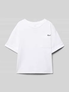 T-shirt z wyhaftowanym logo - Koszulki dla dziewczynek - miniaturka - grafika 1