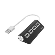 Pozostałe akcesoria sieciowe - HAMA HUB USB 4 x USB 2.0 Czarny - miniaturka - grafika 1