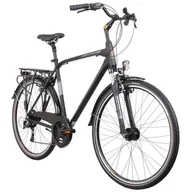 Rowery - Rower trekkingowy INDIANA X-Road 3.0 M17 28 cali męski Czarno-brązowy - miniaturka - grafika 1