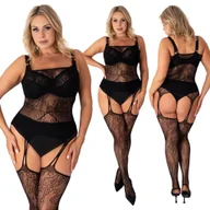 Bielizna nocna - BODY BODYSTOCKING bielizna erotyczna KOMBINEZON PLUS SIZE - miniaturka - grafika 1
