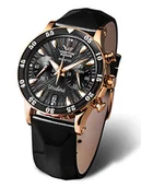 Paski - Vostok Europe Undine damski zegarek z 2 zapasowymi paskami, chronograf data 20 ATM, czarny, Pasek - miniaturka - grafika 1