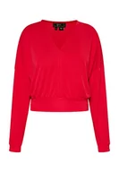 Koszule damskie - faina Damska koszula z długim rękawem Cropped 19526756, czerwona, XS, czerwony, XS - miniaturka - grafika 1
