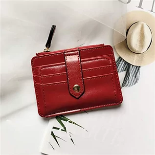 Portfele - HiClothbo Portfel damski RFID, dostępny w wielu kolorach, skóra PU, mały portfel damski, mini portmonetka, czerwony, jeden rozmiar, czerwony, jeden rozmiar - grafika 1