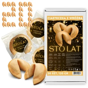 Chińskie Ciasteczka szczęścia z Wróżbą Magia Przeznaczenie STO LAT 20 szt - Pieczywo chrupkie - miniaturka - grafika 1
