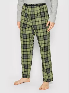 Piżamy męskie - Calvin Klein Underwear Spodnie piżamowe 000NM1869E Zielony Regular Fit - grafika 1