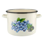 Garnki - Garnek emaliowany prosty BORÓWKA 22 cm 6 l UA - miniaturka - grafika 1