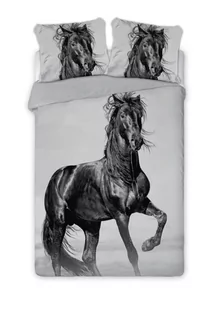 FO Bawełniana Pościel Perkal Czarny Koń Mustang BLACK HORSE - Pościel dla dzieci - miniaturka - grafika 1