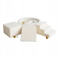 Suche baseny - Piankowy zestaw z basenem 30x90/200szt. piłek - boucle krem - DOWOLNY MIX - miniaturka - grafika 1