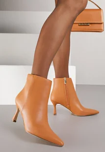 Jasnobrązowe Botki Vices do Kostki na Klepsydrze ze Szpiczastym Noskiem Vadvire - Botki damskie - miniaturka - grafika 1