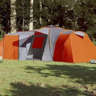 Namioty - vidaXL Namiot, 12-os., szaro-pomarańczowy, 840x720x200 cm, tafta 185T - miniaturka - grafika 1