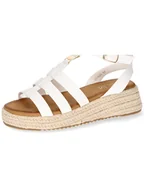 Espadryle damskie - C'M Espadryle w kolorze białym na koturnie - miniaturka - grafika 1