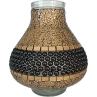 Lampiony i znicze - Znicz witraż karafa koral SZKA3K 36 cm złoty Ilumini - miniaturka - grafika 1