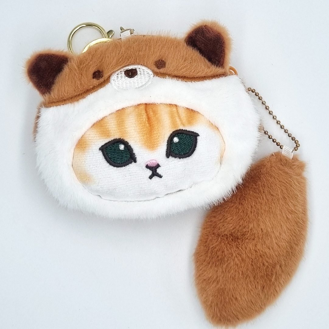 Portfel pluszowy na breloczku kotek mofusand przebrany za misia