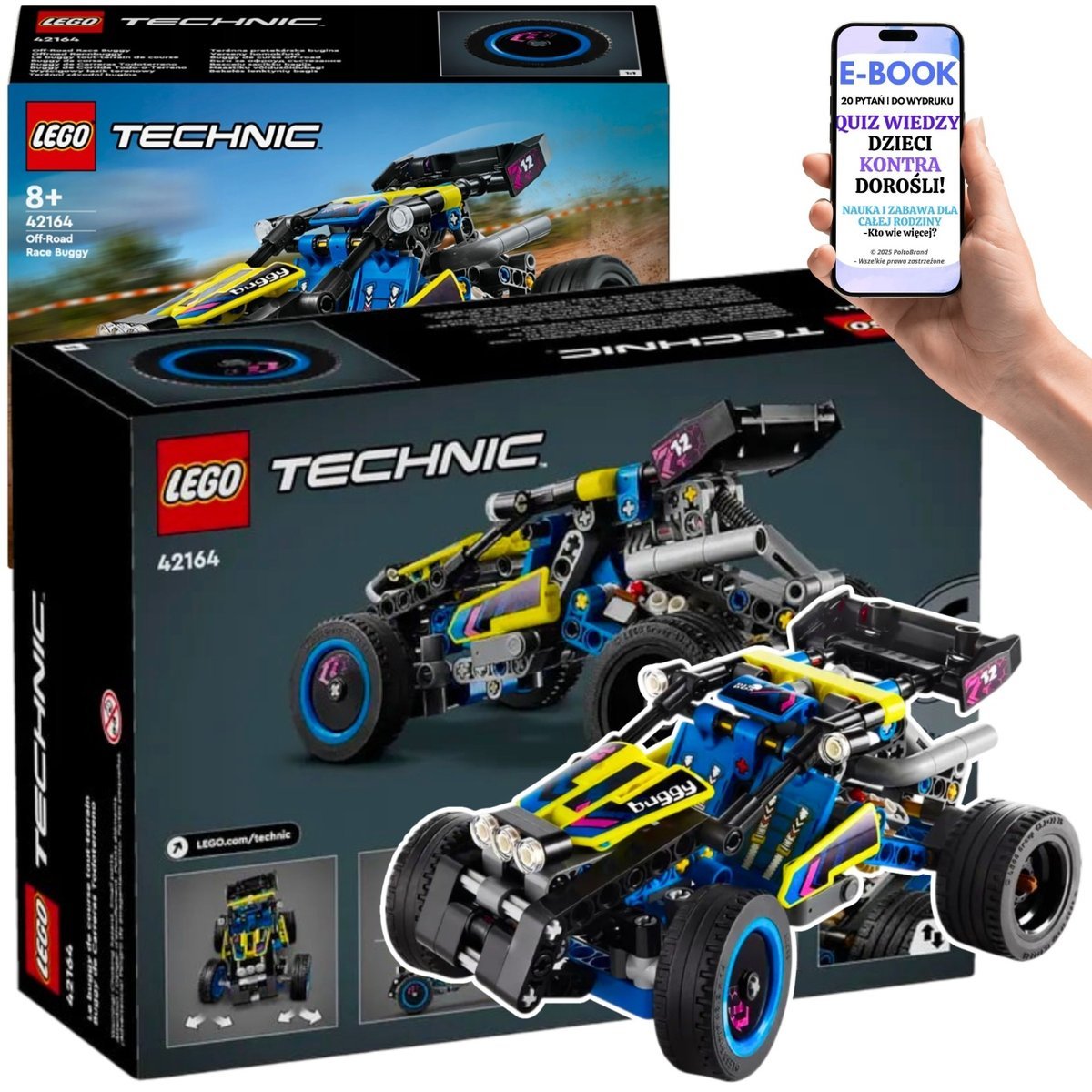 LEGO DLA DZIECKA 8+ LEGO Technic Łazik Terenowy (42164) Ruchomy Silnik, Zawieszenie, Kierownica – Klocki Prezent Dla Dzieci + EBOOK-2