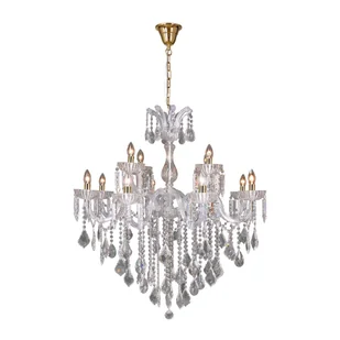 Dekoracyjna, kryształowa lampa wisząca ZM 17801/10+5-GLD z serii CHATEAU  - Lampy sufitowe - miniaturka - grafika 1