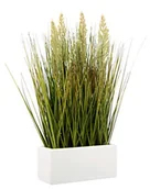 Sztuczne kwiaty - Flair Flower Sztuczna trawa w misie z ceramiki, roślina zielona, sztuczna trawa, trawa dekoracyjna, krzak trawy, sztuczna zioła ogrodowe, zioła ozdobne, naturalna, 45 x 23 x 13 cm, 151617N - miniaturka - grafika 1