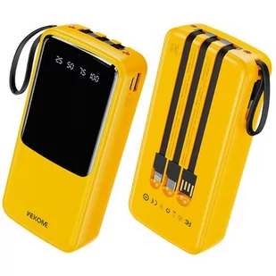 WEKOME WP-10 Pop Digital Series - Power bank 20000 mAh z wbudowanym kablem USB-C / Lightning / Micro USB + USB-A (Żółty) - Powerbanki - miniaturka - grafika 1