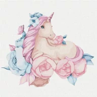 Malowanie po numerach - Malowanie po numerach - Bajkowy jednorożec 30x30cm - Ideyka - miniaturka - grafika 1