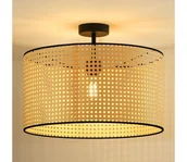 Lampy sufitowe - Duolla - Żyrandol natynkowy ROLLER RATTAN 1xE27/15W/230V śr. 45 cm beżowy/czarny - miniaturka - grafika 1