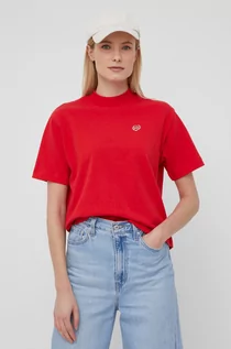 Koszulki i topy damskie - Deus Ex Machina T-shirt bawełniany kolor czerwony - grafika 1