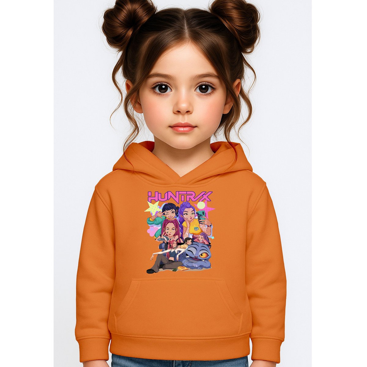 BLUZA DZIECIĘCA KPOP DEMON HUNTERS HUNTRIX 110-116 Z KAPTUREM BAWEŁNIANA