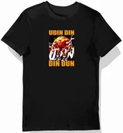 Moda i Uroda OUTLET - Koszulka dziecięca czarna udin din din dun - Brainrot prezent 128 - miniaturka - grafika 1