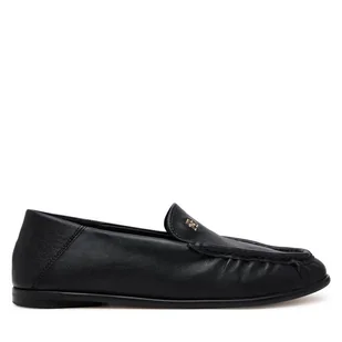 Półbuty Tommy Hilfiger Soft Leather Squared Toe Loafer FW0FW08412 Czarny - Półbuty damskie - miniaturka - grafika 1