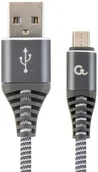 Kable USB - Gembird KABEL PREMIUM MICRO USB 2.0 AM-MBM5P (METALOWE WTYKI,OPLOT) 1M, SZARO/BIAŁY CC-USB2B-AMmBM-1M-WB2 - miniaturka - grafika 1