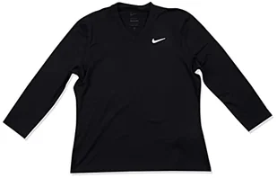 NIKE Damski T-shirt W NKCT VCTRY DF UV top 3/4 SLV, czarny/biały, S - Koszulki i topy damskie - miniaturka - grafika 1